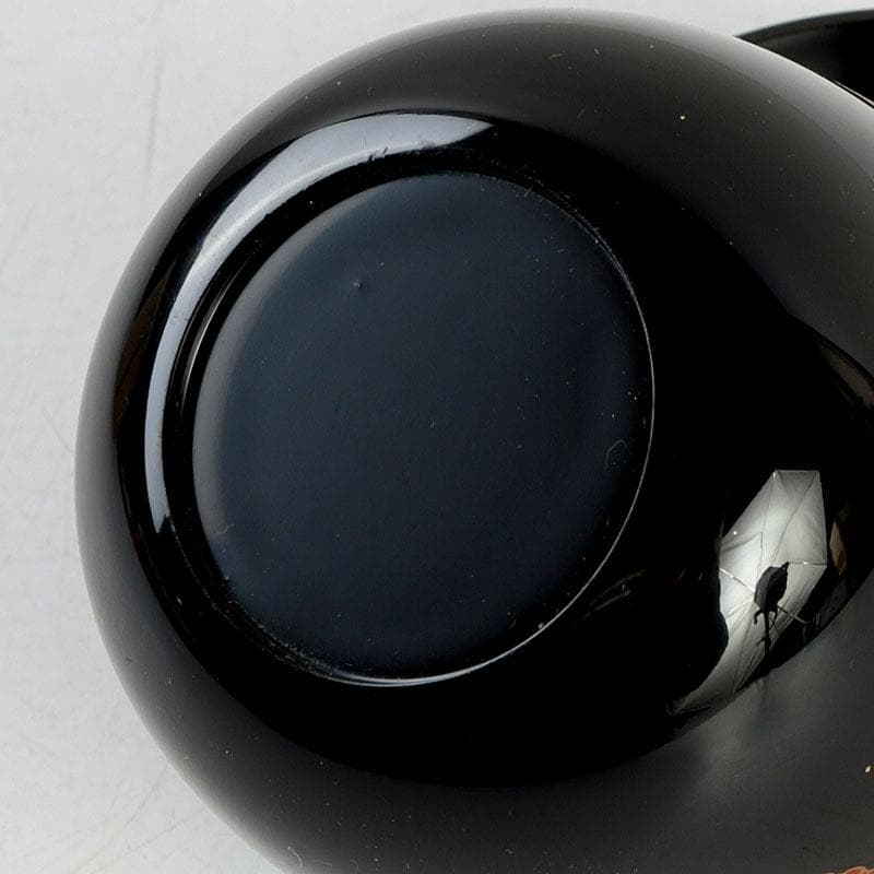 茶道具　和田寿峰作　水目　黒真塗　菊桐蒔絵　中棗　共箱　V　9378