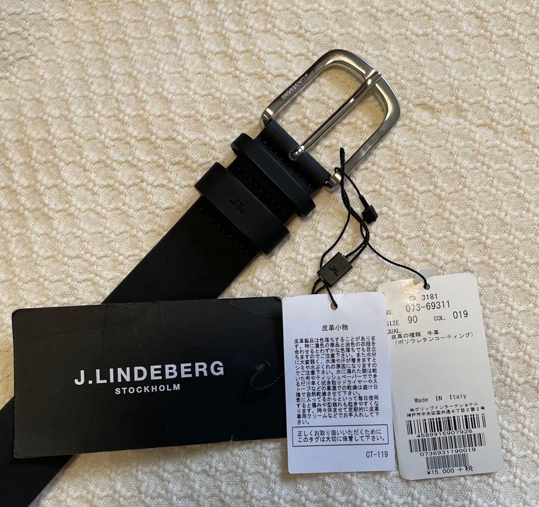J.LINDEBERG ブラックレザーベルト