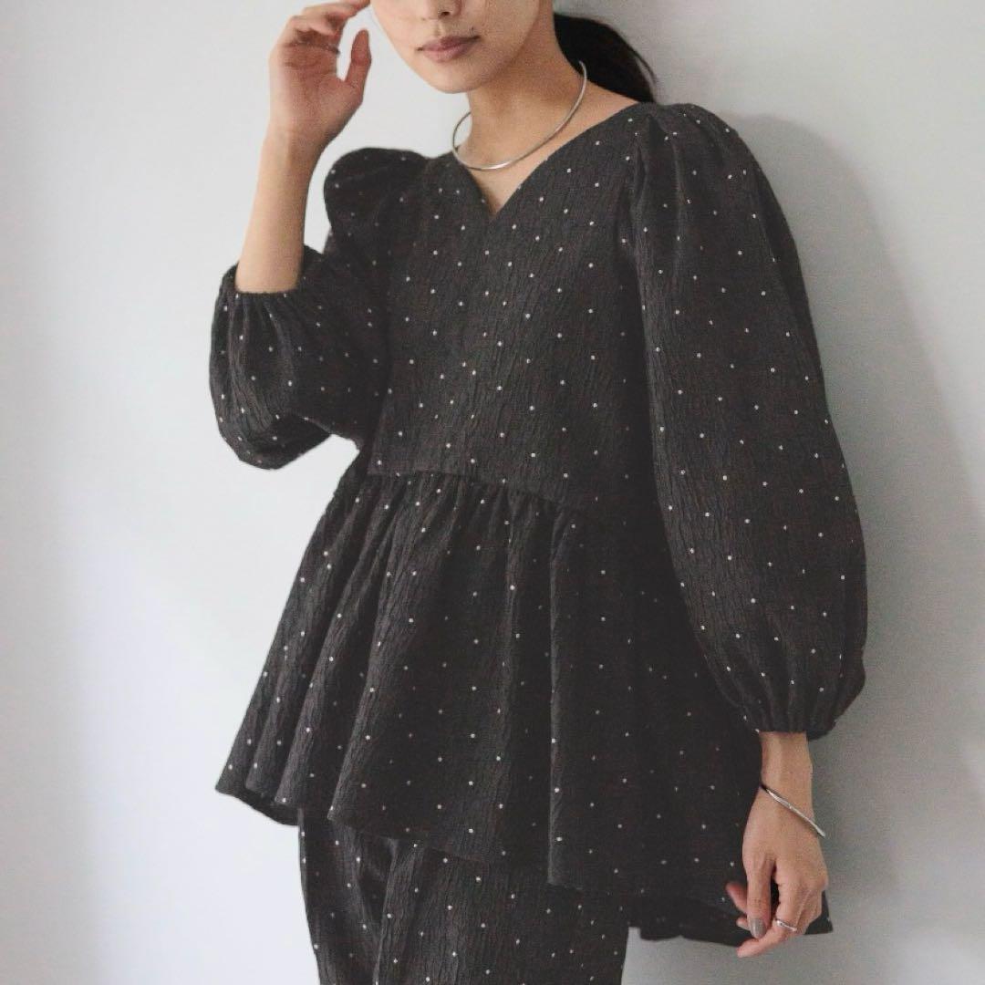 【新品未使用】LOWRYS FARM dayme ジャガードブラウス