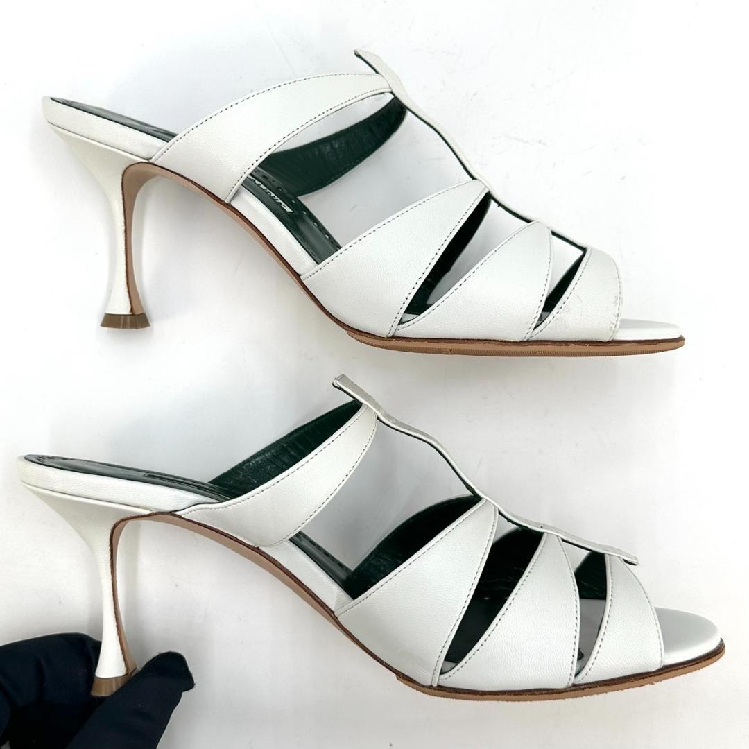 MANOLO BLAHNIK マノロブラニク ミュール NOORAMU ホワイト