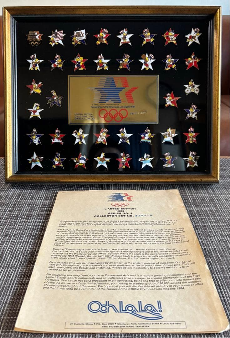1984ロス五輪マスコット額入りピンバッチ