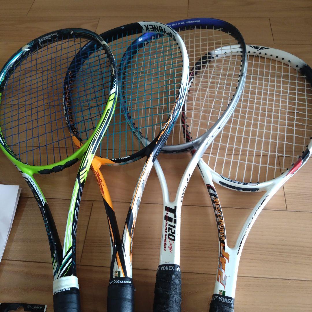 YONEXソフトテニスラケット 4本セット　シューズ　ケース