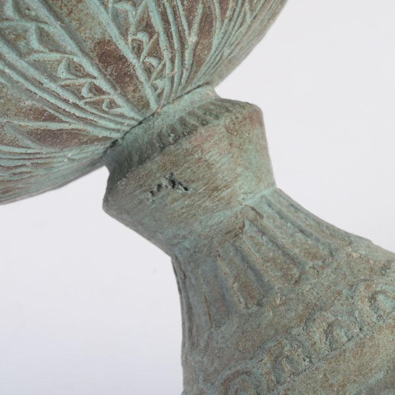 中国　古銅青銅　花草文　香炉　N　9810