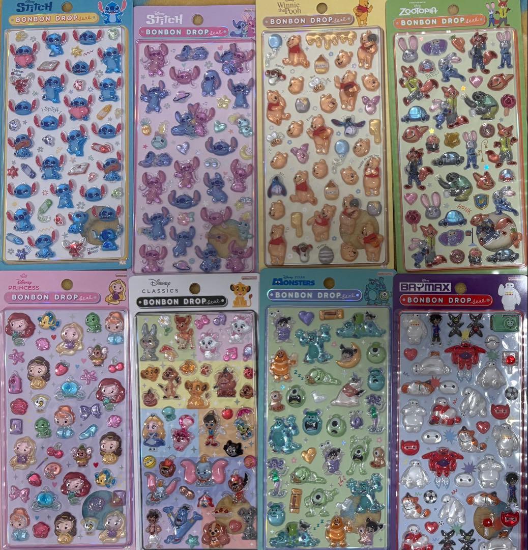 正規品　ディズニー　2弾　ボンボンドロップシール　8種セット