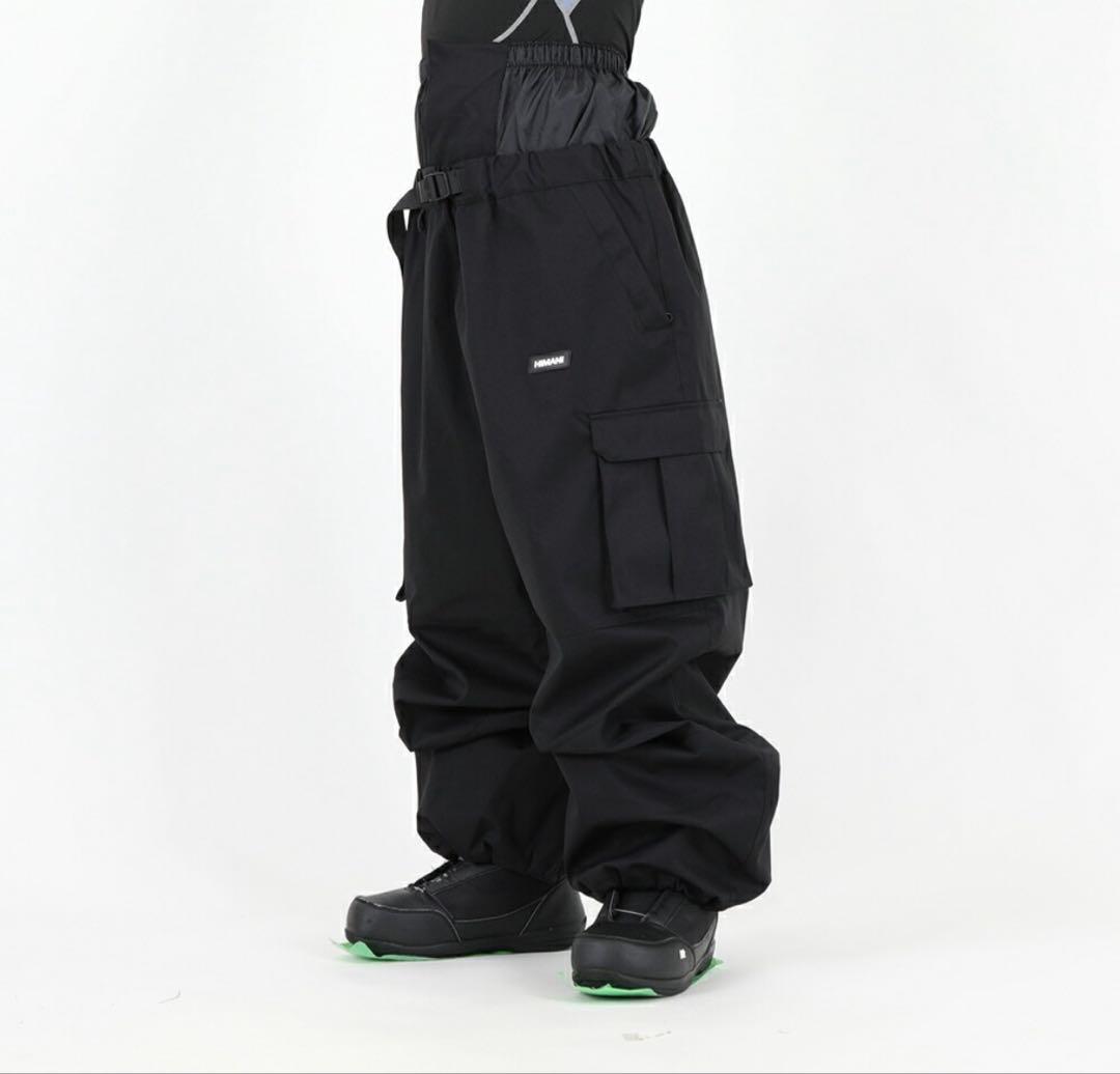 【新品・未使用】スノーボードウェア メンズ　オーバーサイズカーゴパンツ ブラック