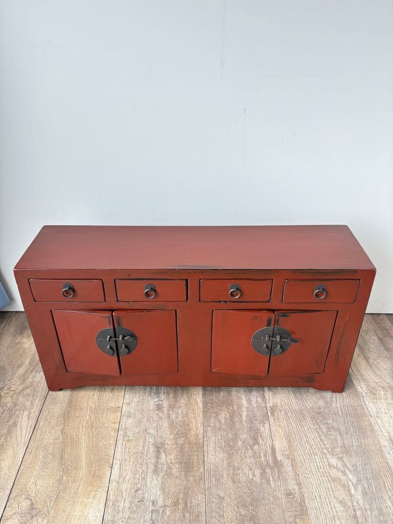朱塗り　引き出し　収納　中国　小さな収納