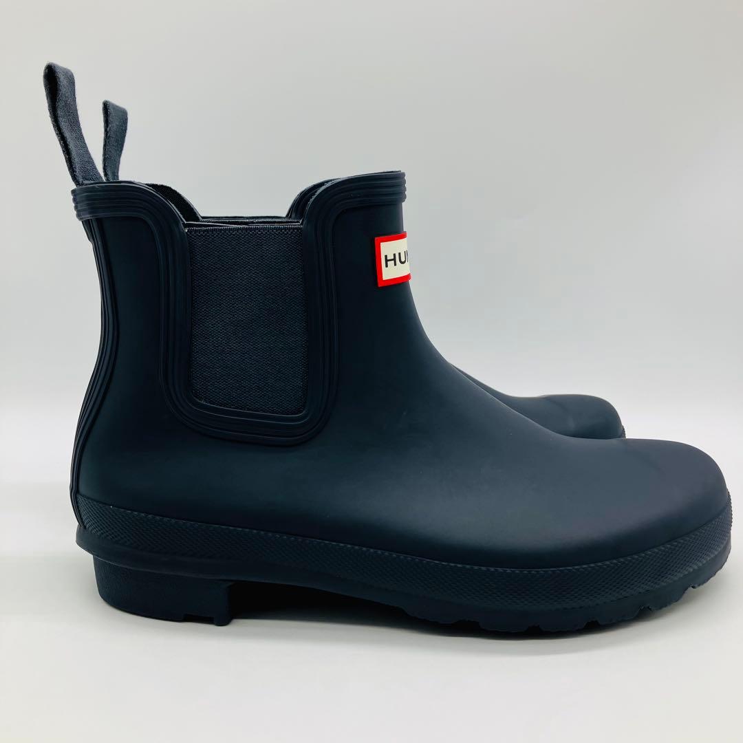 HUNTER サイドゴア チェルシー レイン ブーツ 紺 ネイビー UK6 25