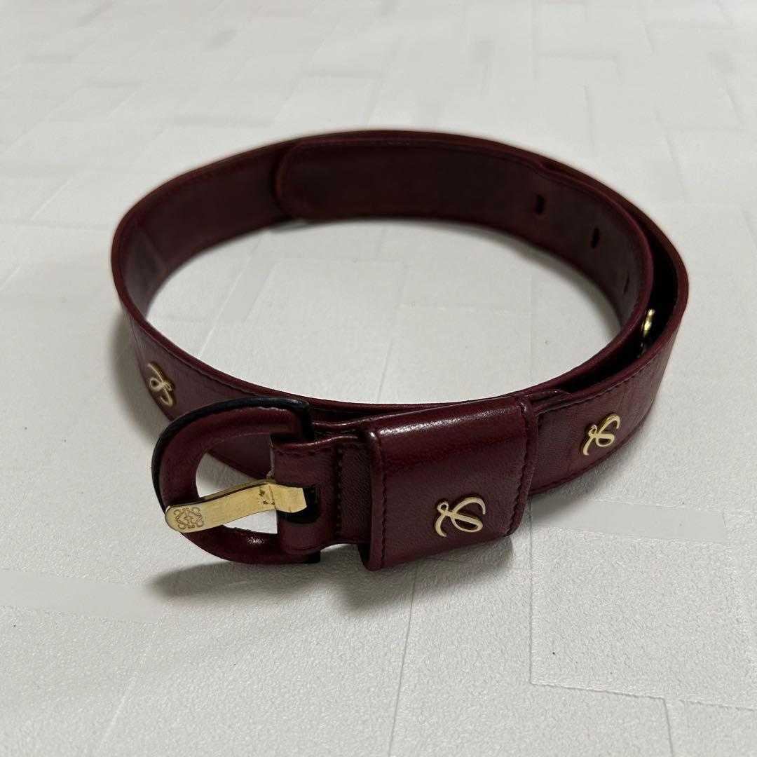 LOEWE ロエベ　ベルト　アナグラム　ボルドー