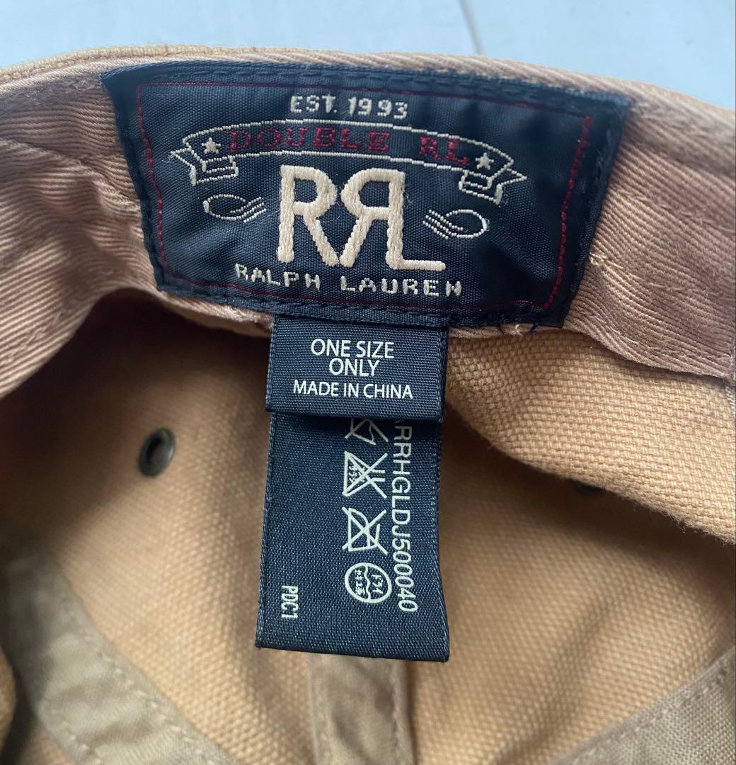 美品 00s RRL 革 レザー キャンバス ダック地 cap キャップ 帽子