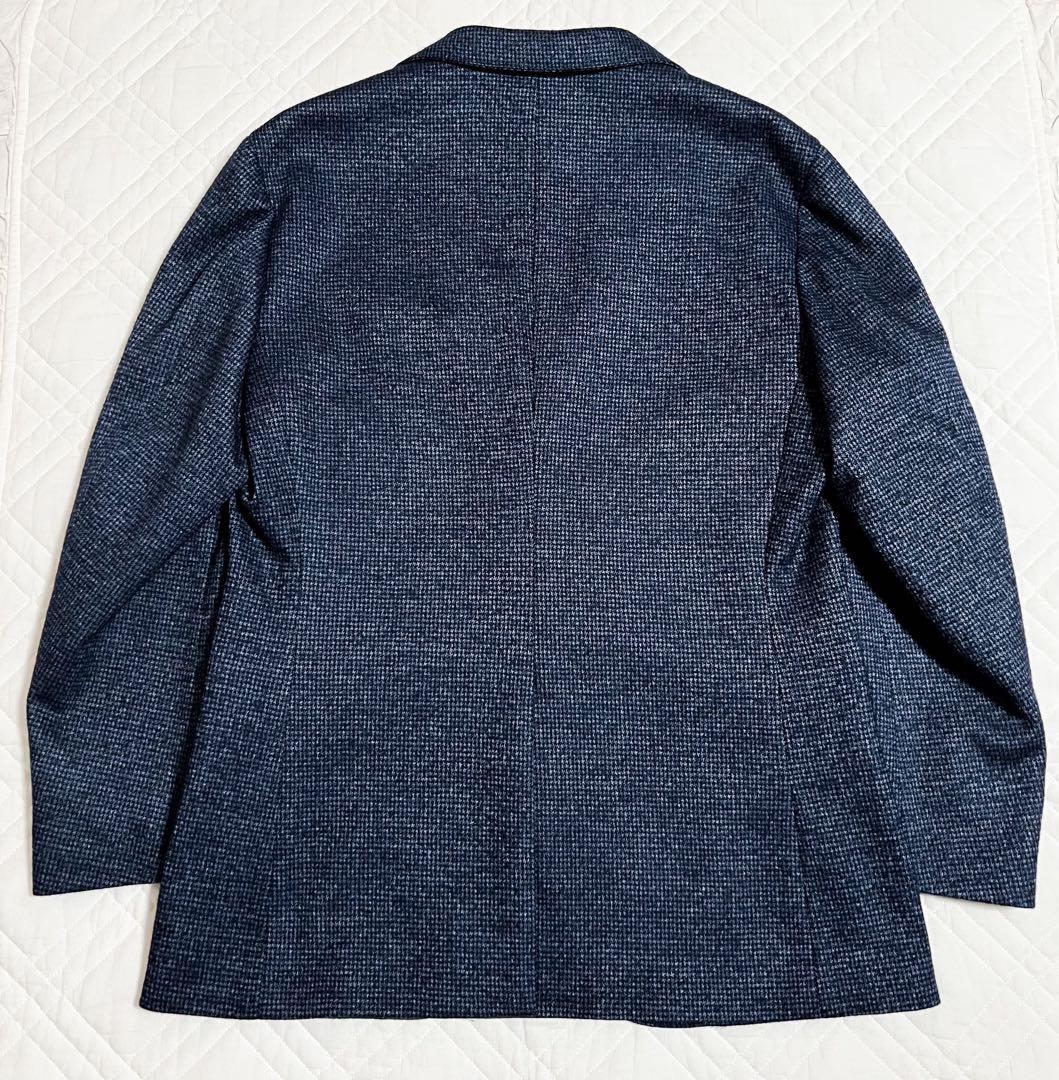 新品 未使用 タグ付き LES MUES ジャケット 尾州 ブルー 織柄