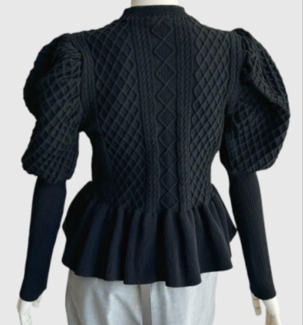 sov ブラック ダイヤモンドキルト カーディガン 38