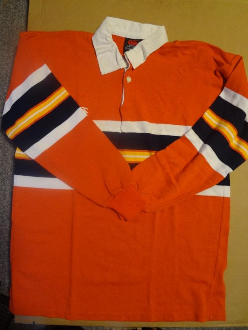 CANTERBURY オレンジ 長袖 ラガーシャツ L