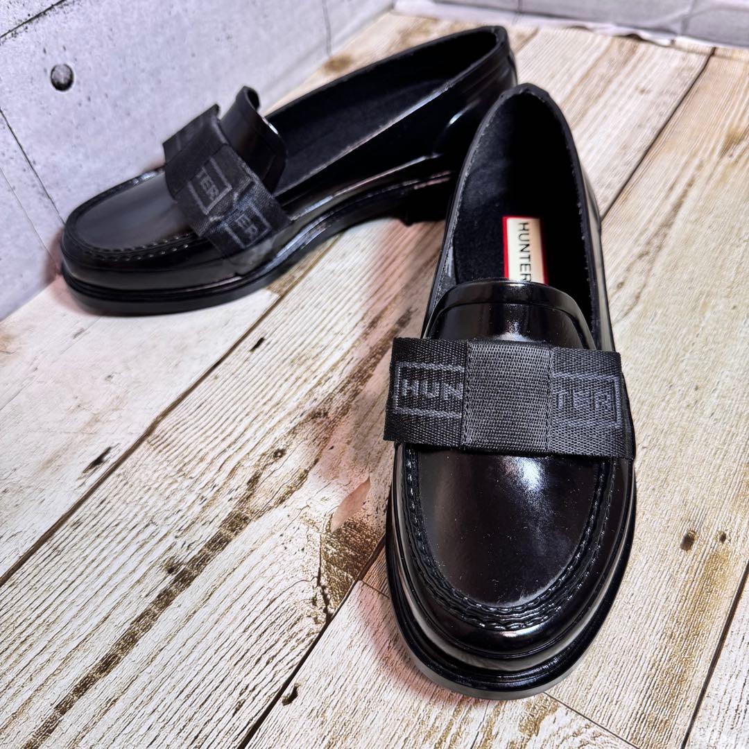 【新品未使用品】ハンター リファインド ボウ グロス ローファー UK3