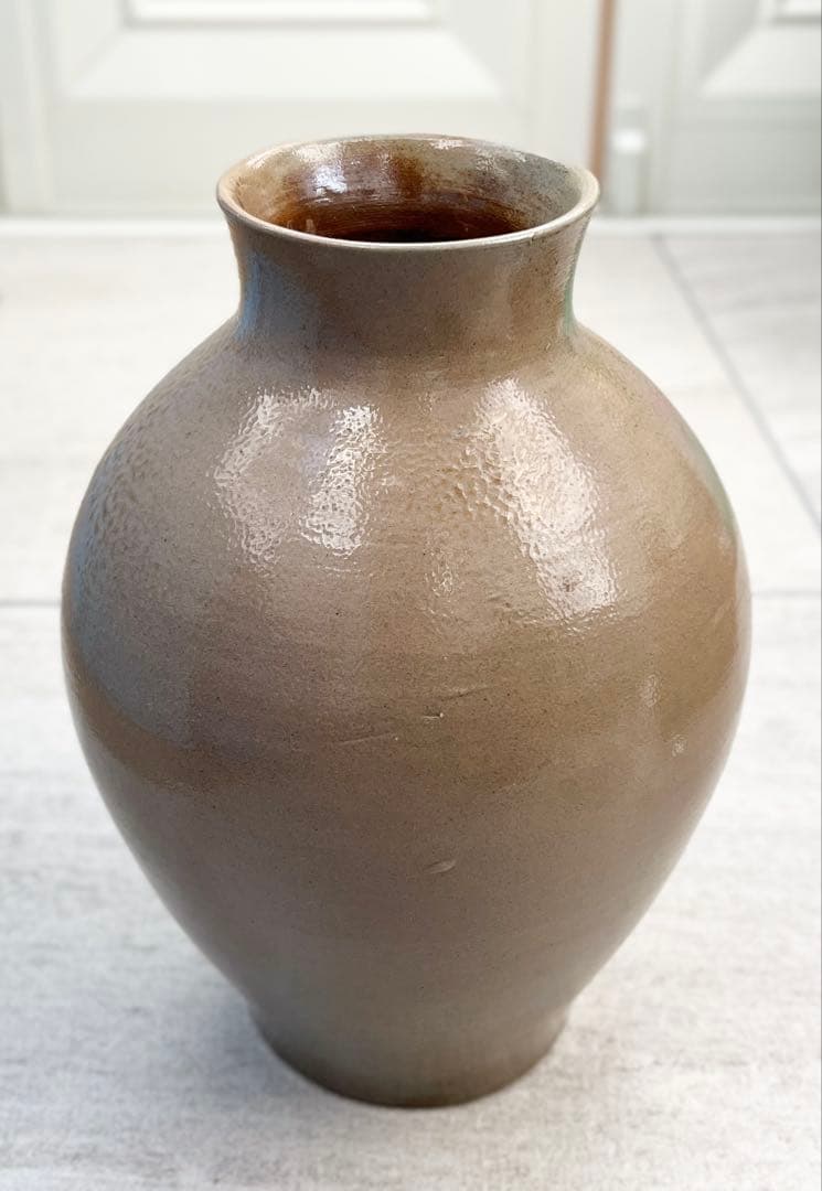 備前焼 壺 未使用品 裏刻印あり 高さ約32cm 茶道具 骨董品 陶芸 和陶器