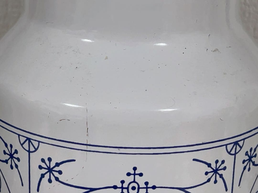 フランスアンティーク＊ホーローサキソニー柄ジャーポット