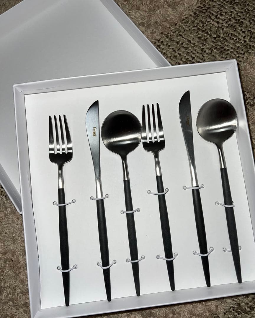 【ひまもし】クチポール　 ゴア・ブラック　シルバー　ディナーセット　6点