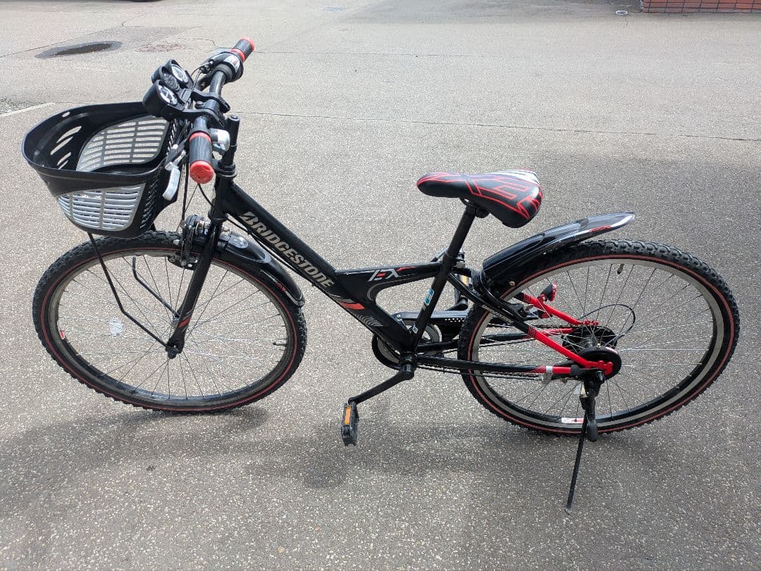 美品 ブリヂストン 自転車 EXJ66 ジュニア ブラック レッド 26インチ
