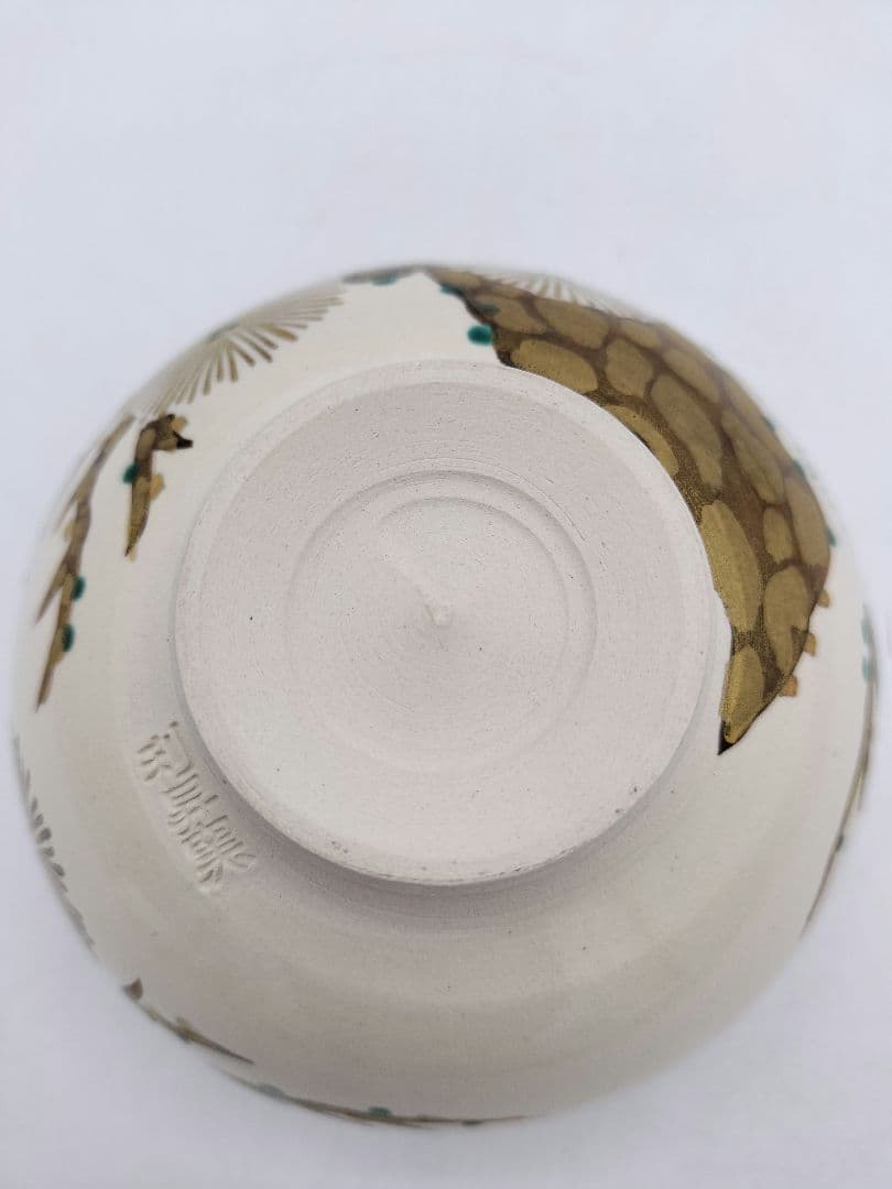 c544【新品・未使用】茶碗 色絵唐松 利昇窯 木箱 茶道具