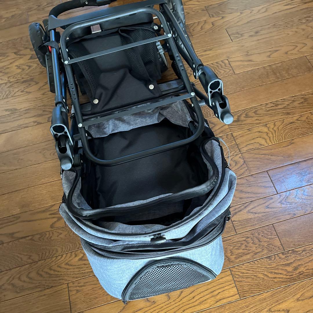 分離型ペットカート取り外し可能 ペット用ベビーカー　グレー　バギー