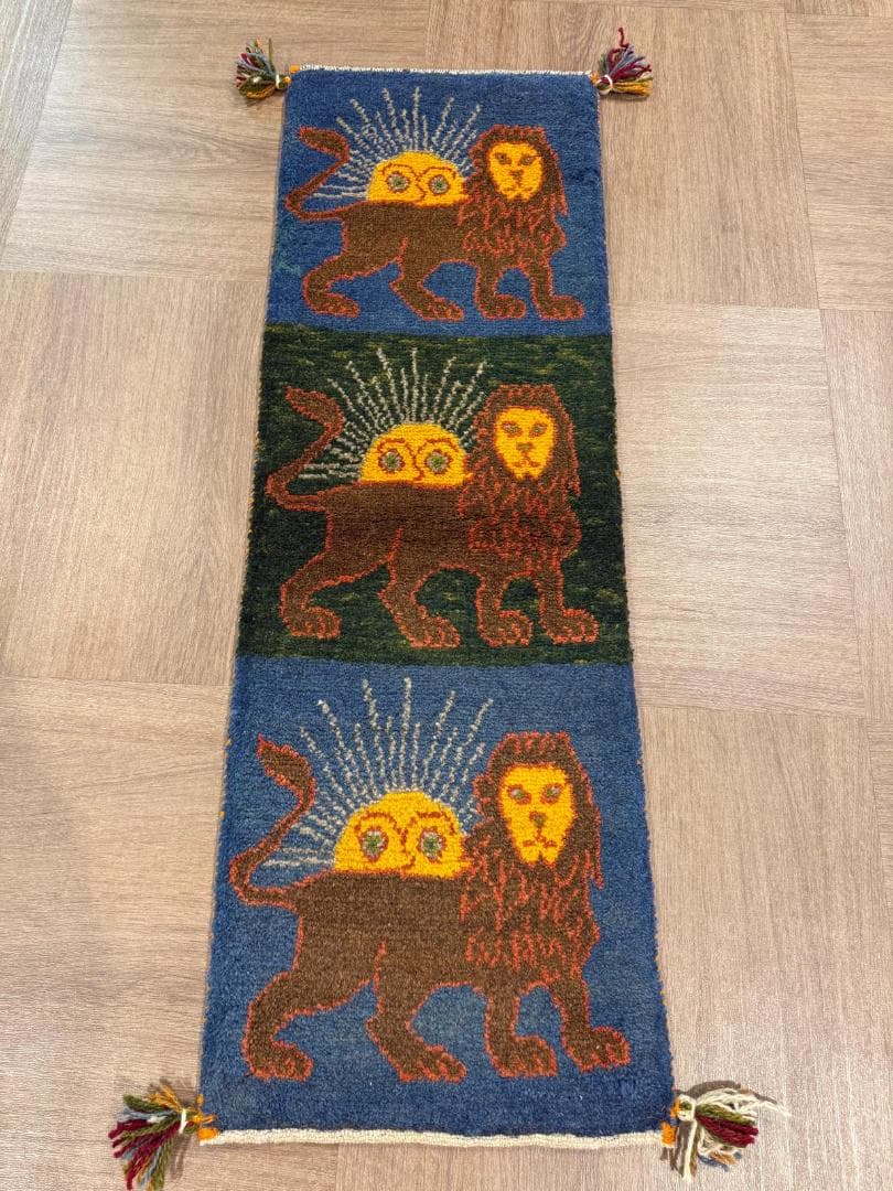 123x40cm ペルシャギャッベ ランナー (ギャベ) ペルシャ絨毯 ギャッベ