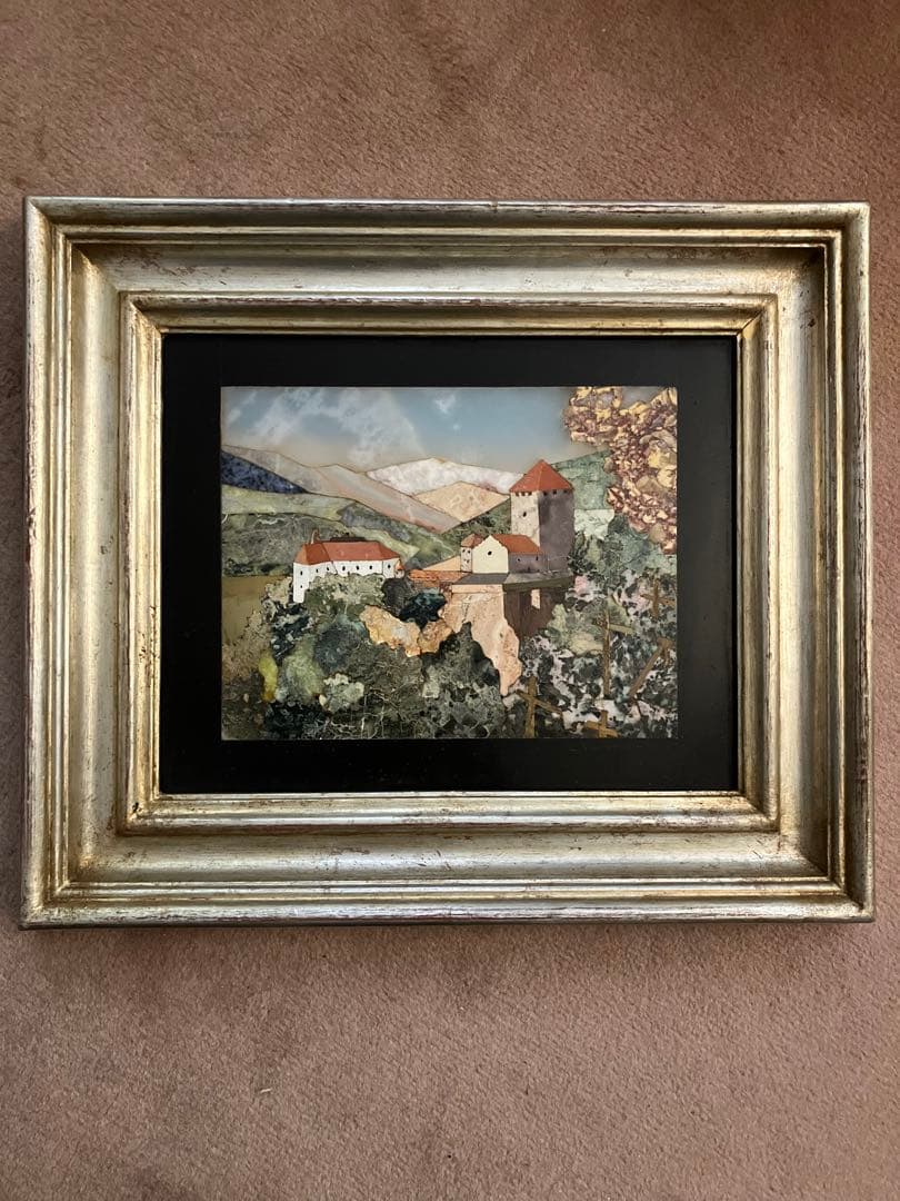 イタリア製 モザイク画 C. Vannini 直筆サイン入り 真作