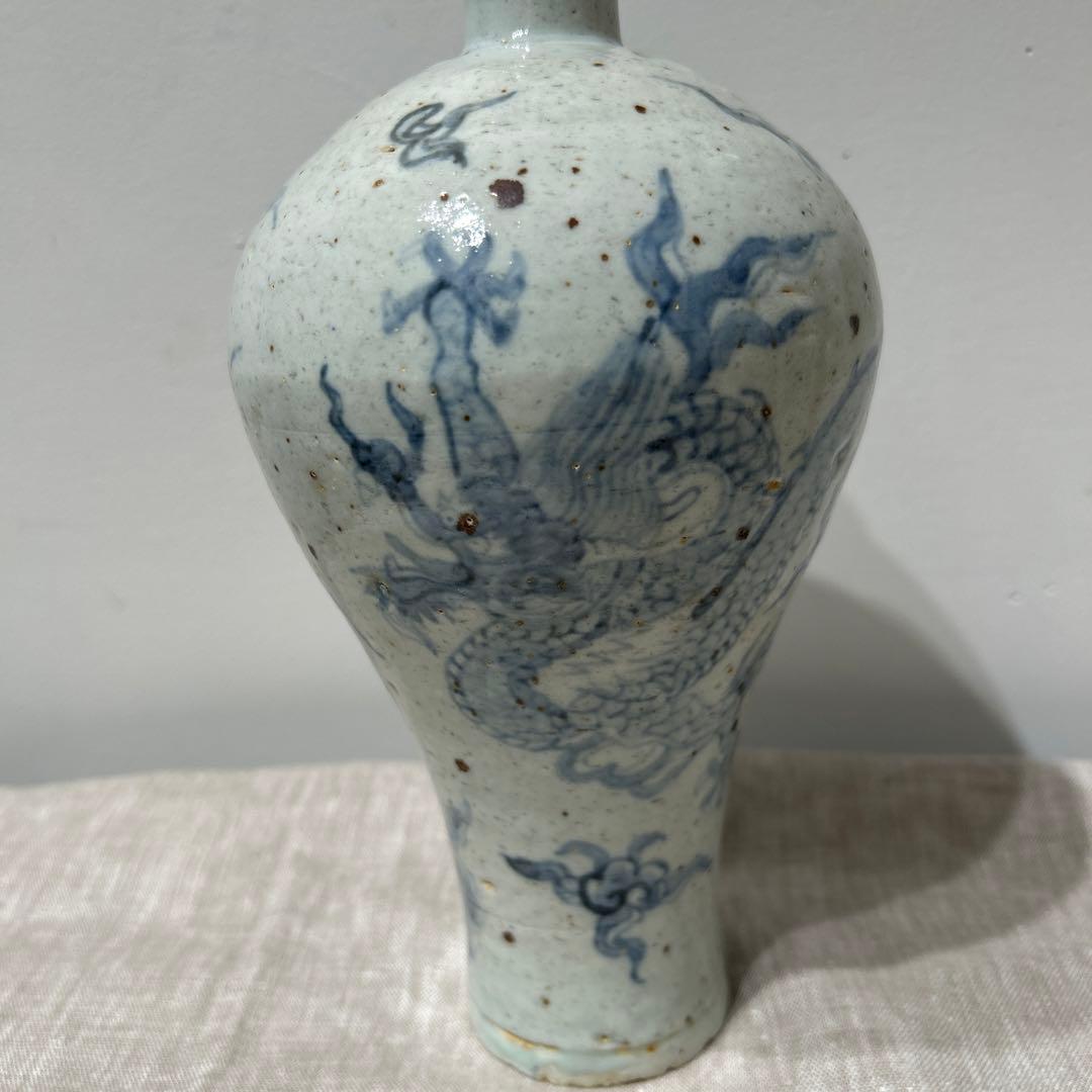 李朝　登り竜　美しい壺　古美術品