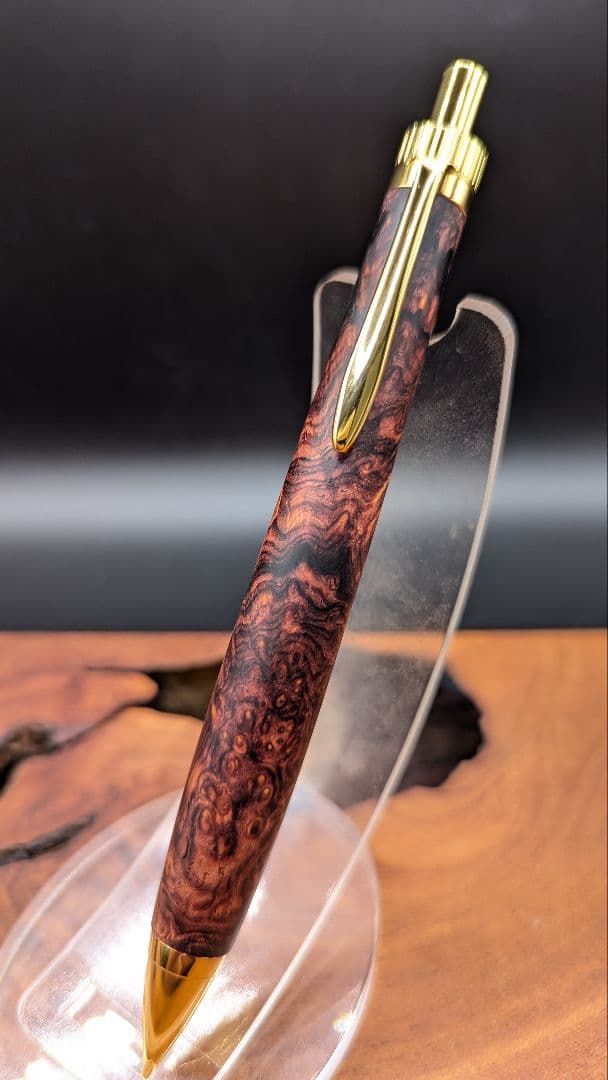 642しんたろう　超極上　ココボロ　瘤杢　木軸シャーペン　ボールペン