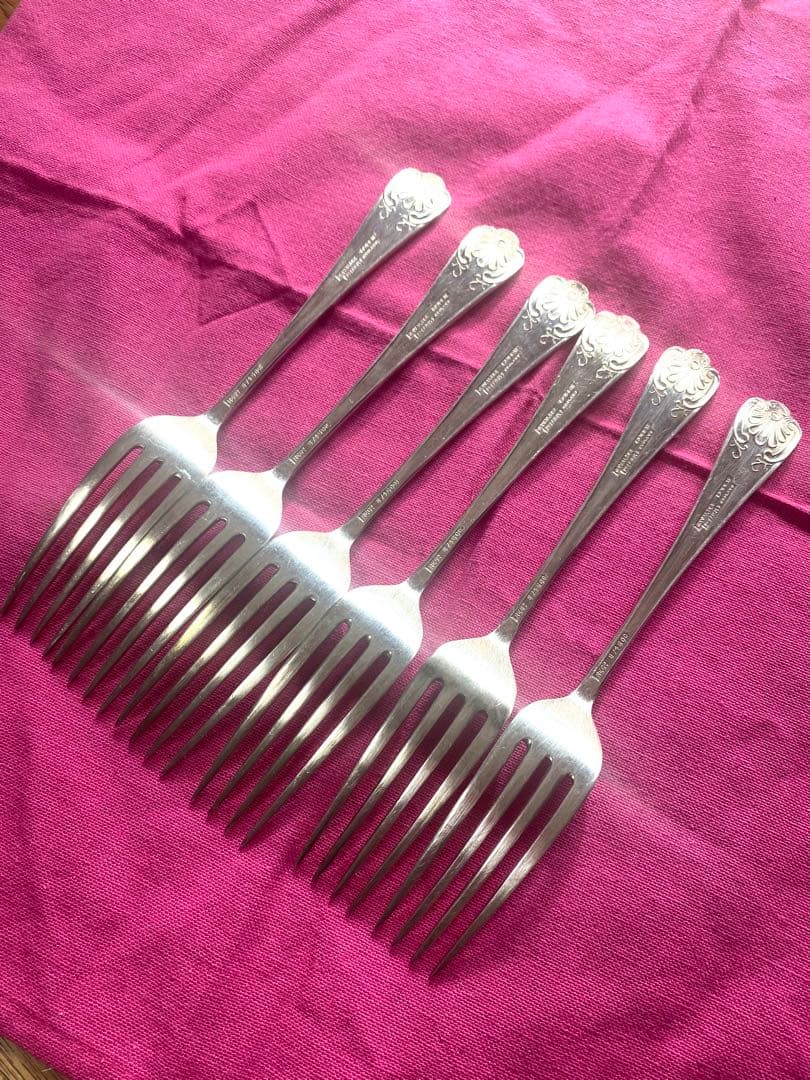 フォーク 6本セット SHEFFIELD EPNSA1刻印あり、銀メッキ
