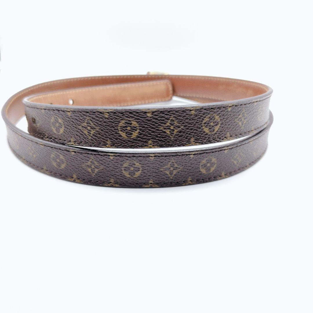 美品✨ルイヴィトン ベルト サンチュール LVイニシャル ゴールド金具 20mm