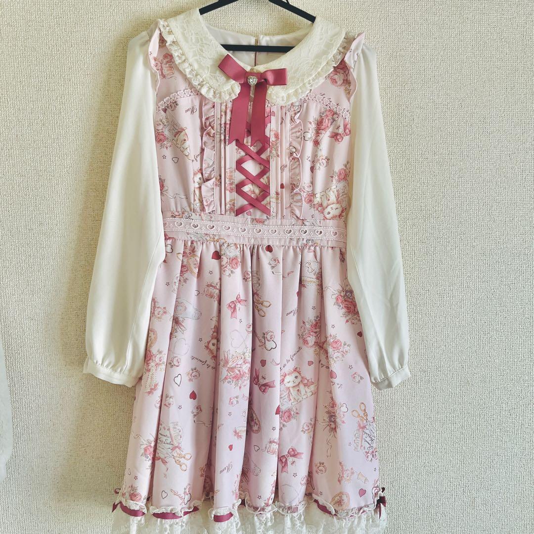 猫柄ワンピース