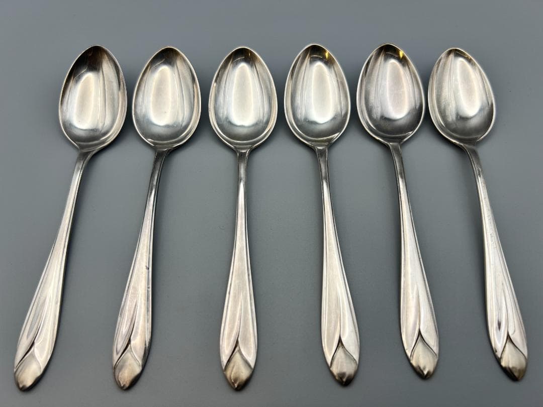 【海】SILVER　MITSUKOSHI刻印　スプーン６点セット　元箱付　86g