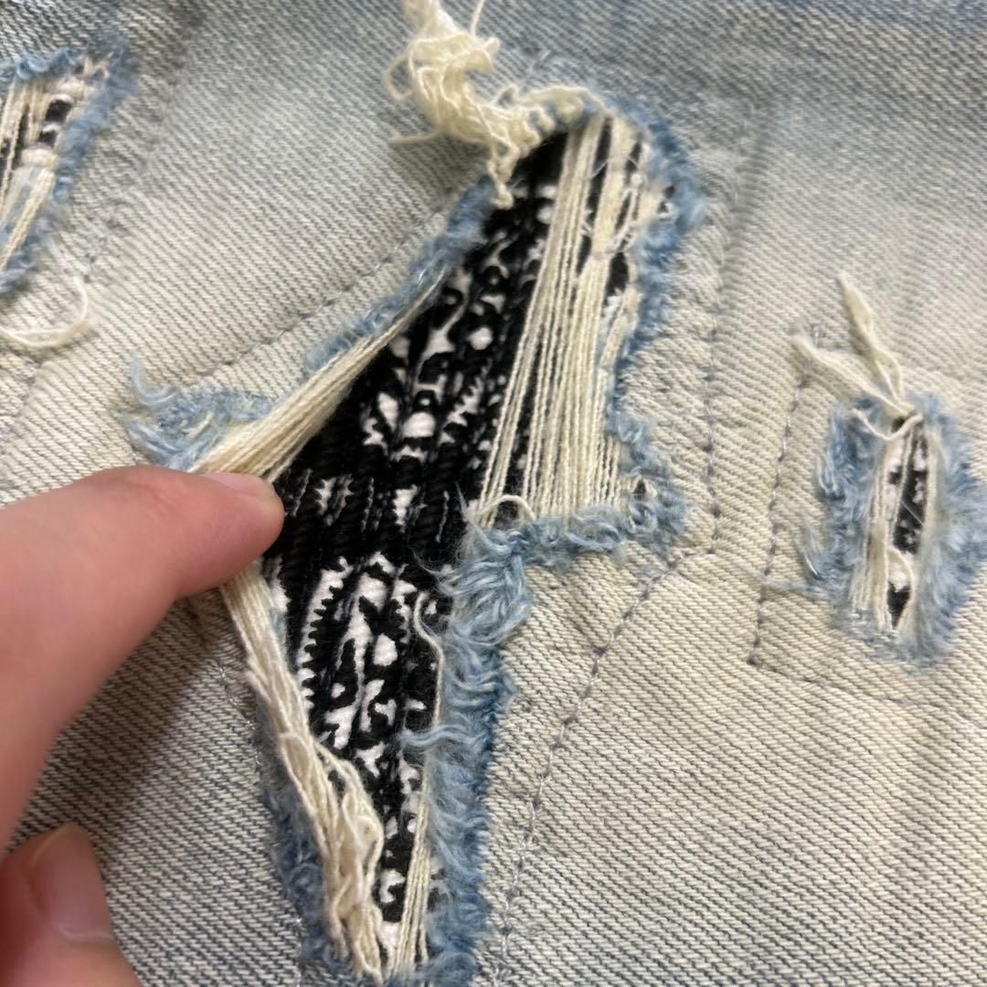 mnml ダメージ加工 スキニージーンズ