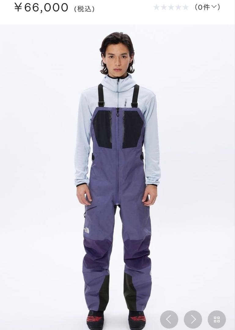 新品タグ付きノースフェイスハイブリッドシアアイスビブレディースハードシェル