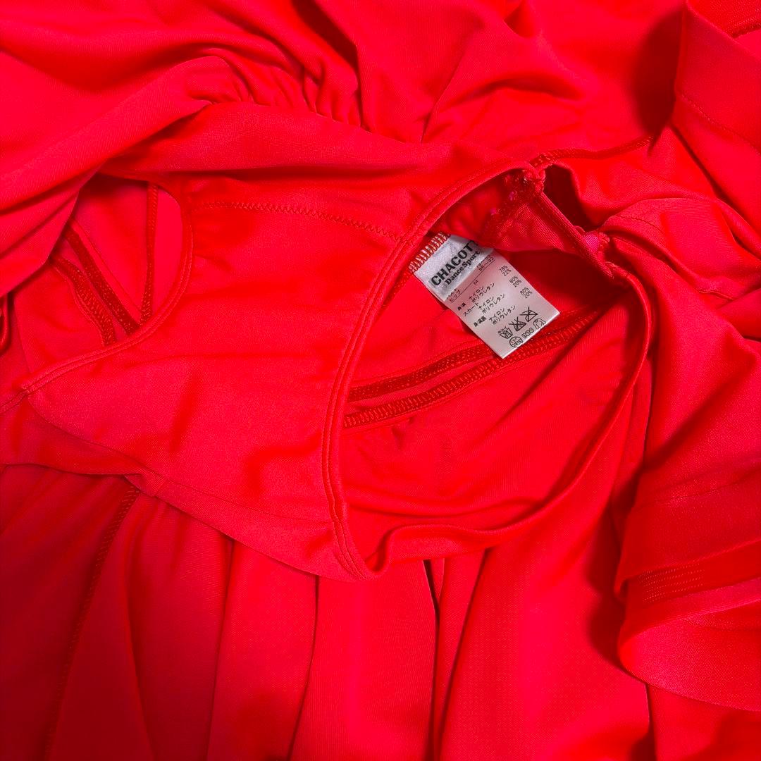 ピンク系オレンジ 社交ダンスドレス　ラテンドレス