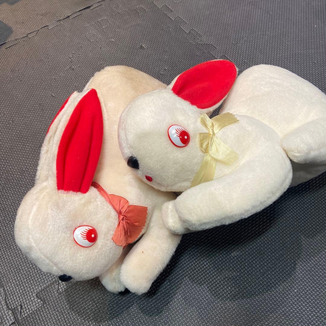 昭和　レトロファンシー　レアぬいぐるみ　赤目ウサギ　70年代　ウサギ　2個セット