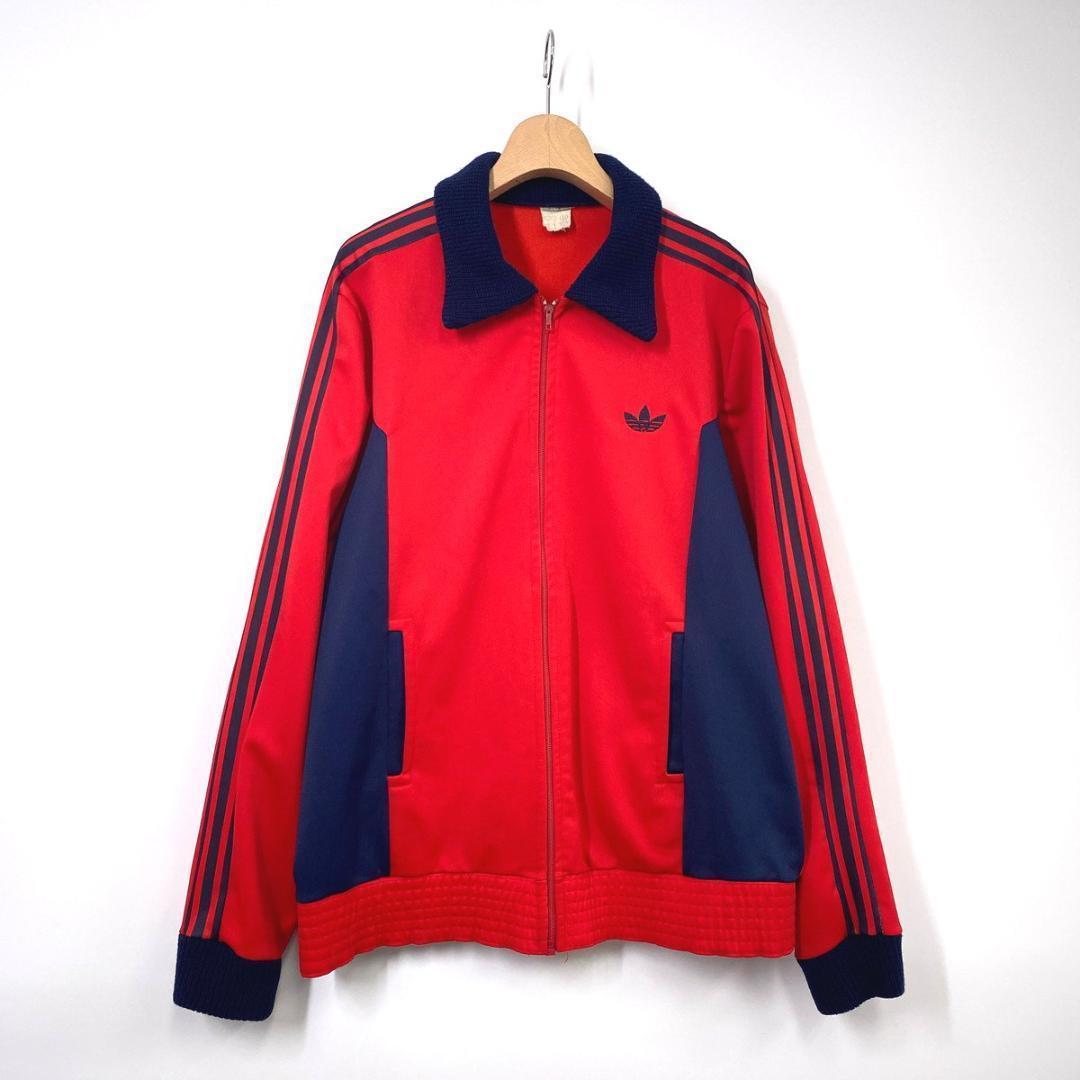 70s adidas トラックジャケット ジャージ レッド 赤 フランス製
