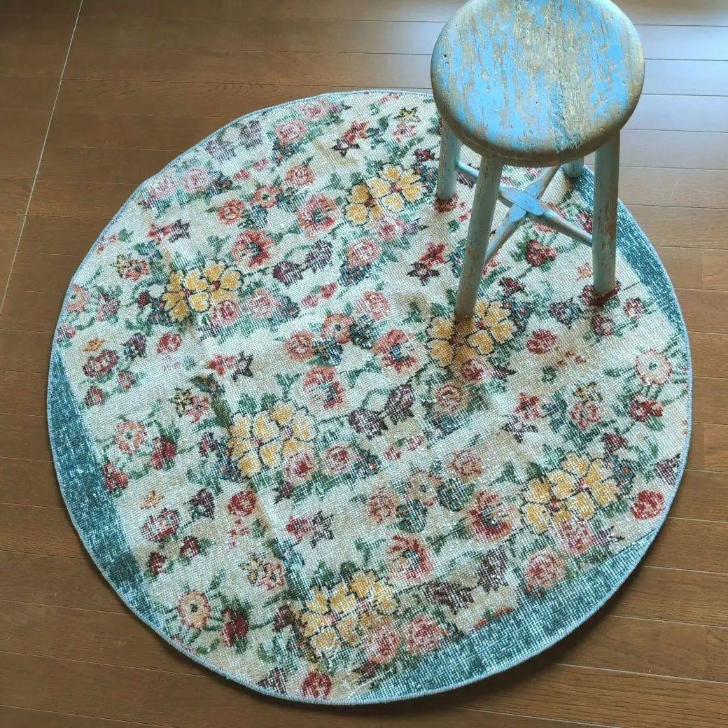 ＊ヴィンテージラグ トルコラグ ラウンドラグ Vintage rug 03＊