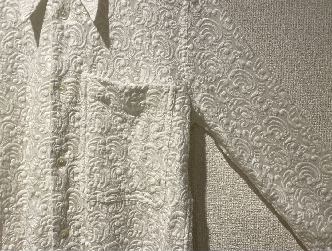 Y's Yohji Yamamoto スタンプワーク ペイズリー レース シャツ