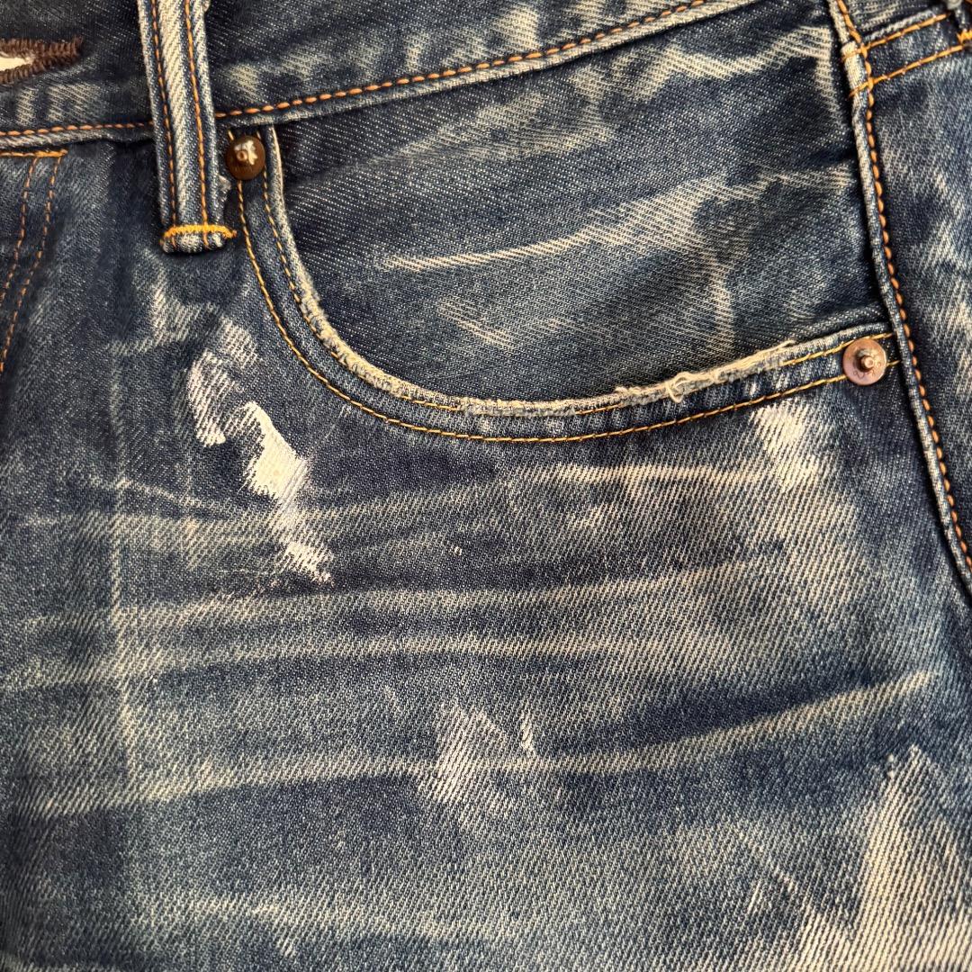 Levi's501CT W32インチペンキ加工デニムパンツジーンズリーバイス