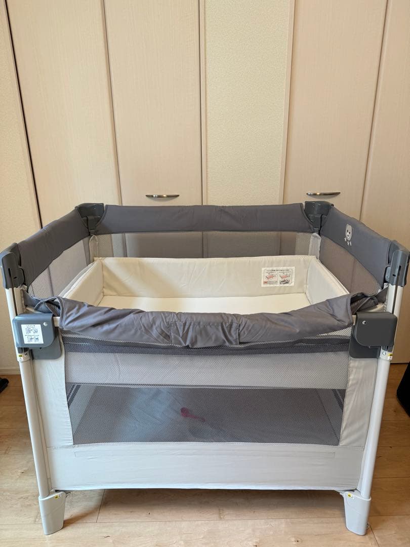 Aprica アップリカ ベビーベッド ココネルエアー AB グレーベアー
