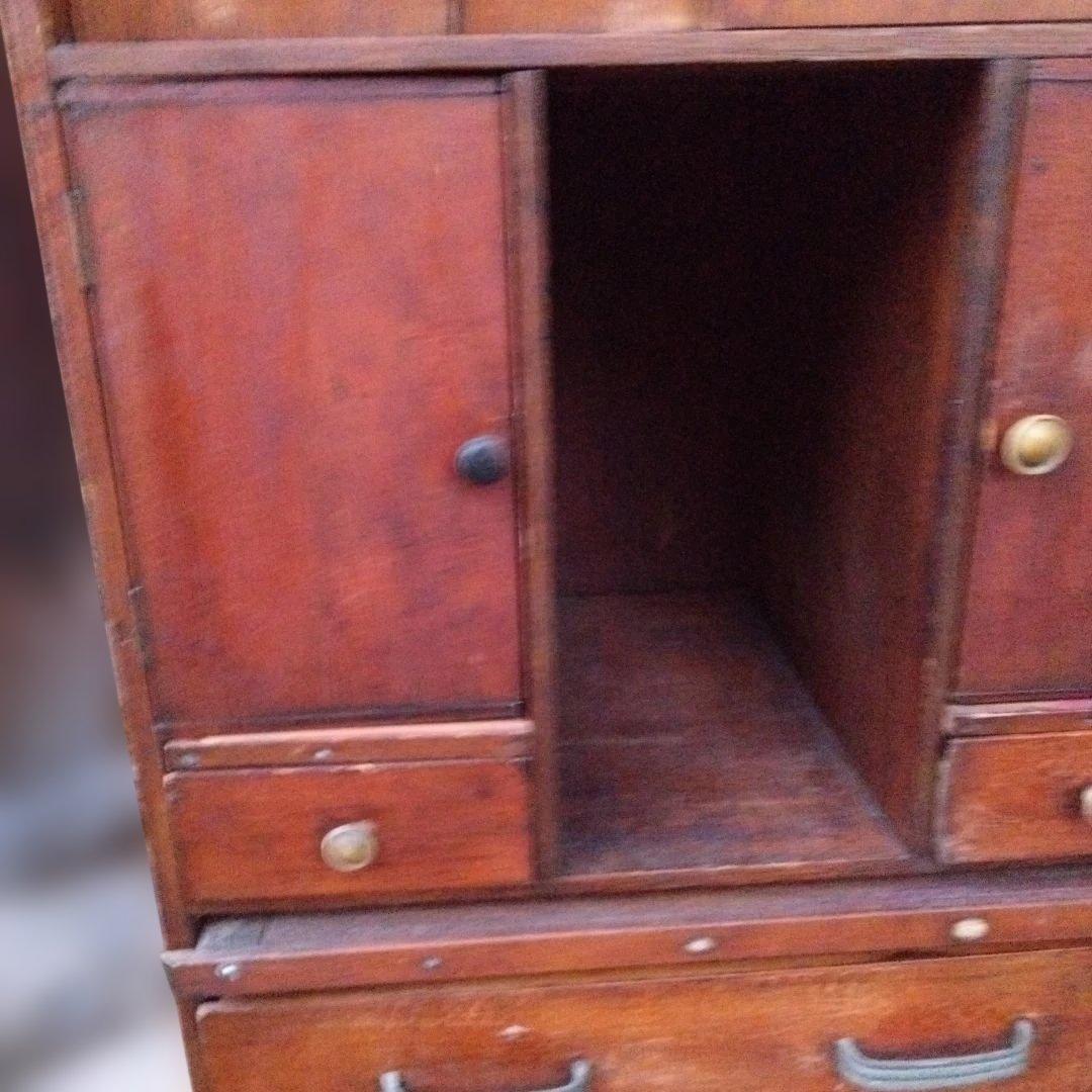 ヴィンテージ木製 からくり簞笥 茶箪笥 昭和レトロ 大正ロマン アジアン家具