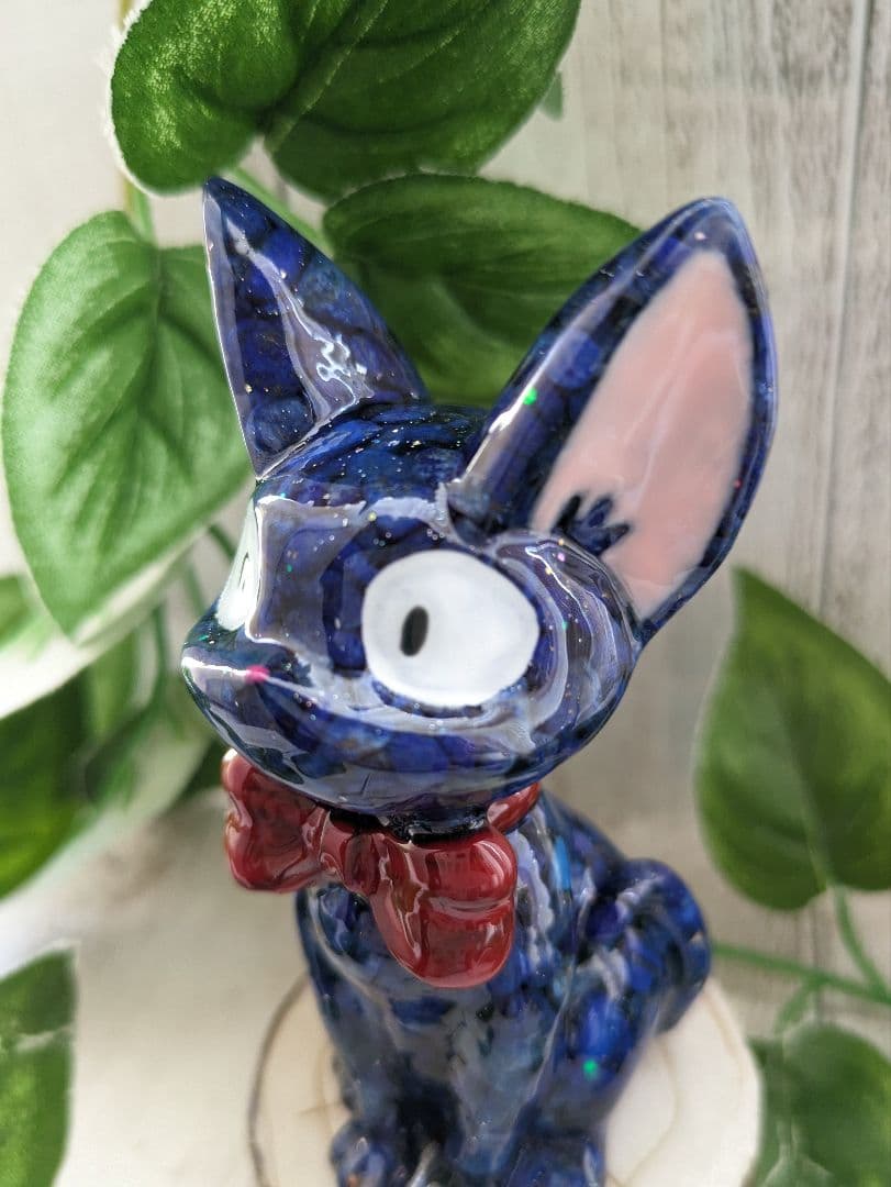 【睦月】ラピスラズリの蝶ネクタイねこちゃん形オルゴナイト☆他２点