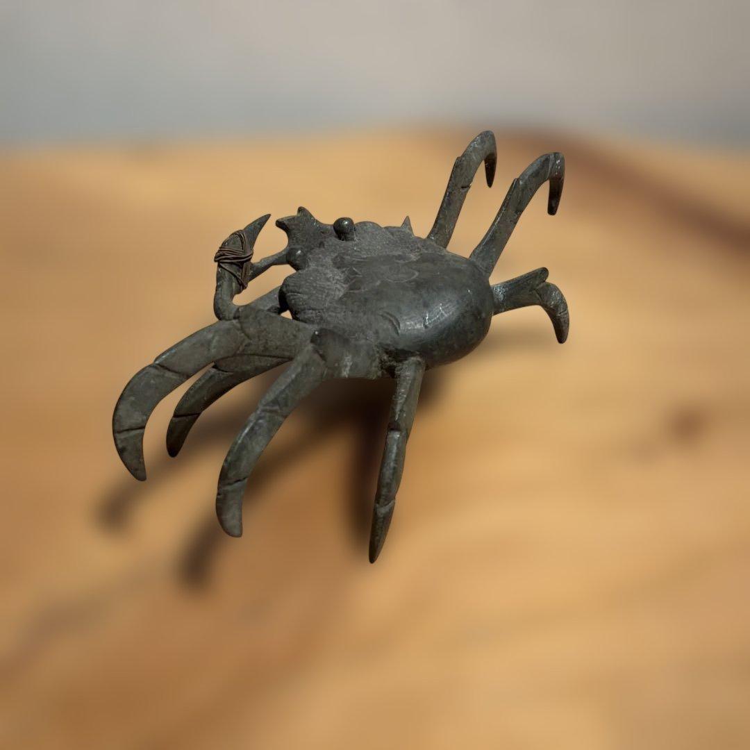 カニ 蟹 金属工芸品 大きい 約13.3㎝