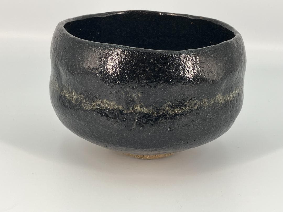 茶道具 抹茶碗 大徳寺 松長剛山 書付 西村紫楽 作 黒楽茶碗 銘「瑞雲」共箱