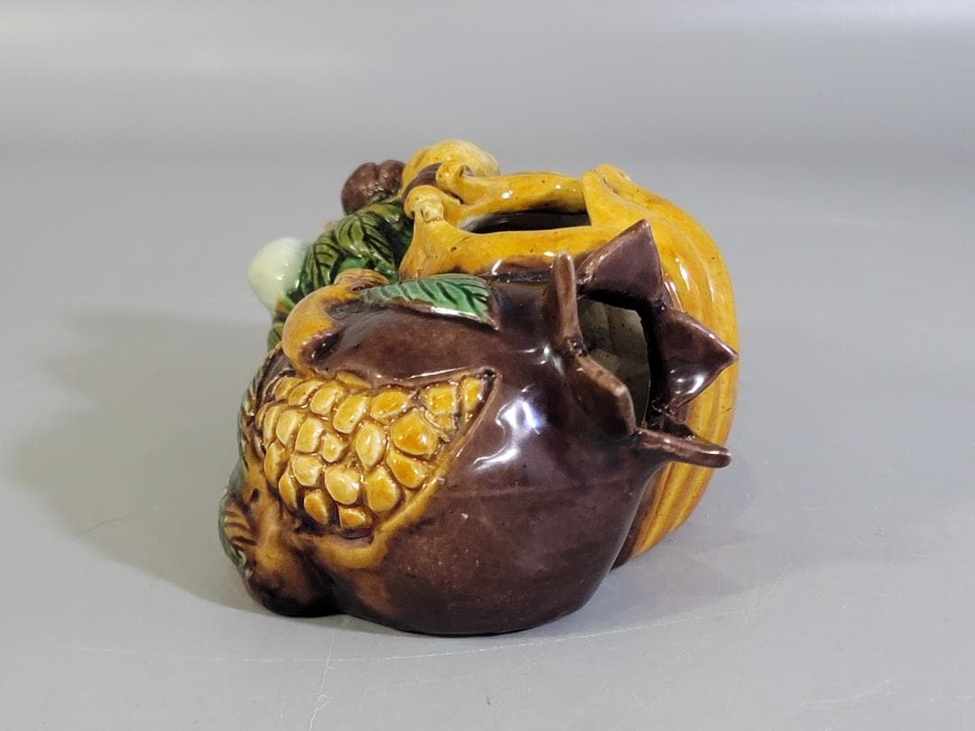 中国 三彩 柘榴 筆洗 文房具 古美術 DT250