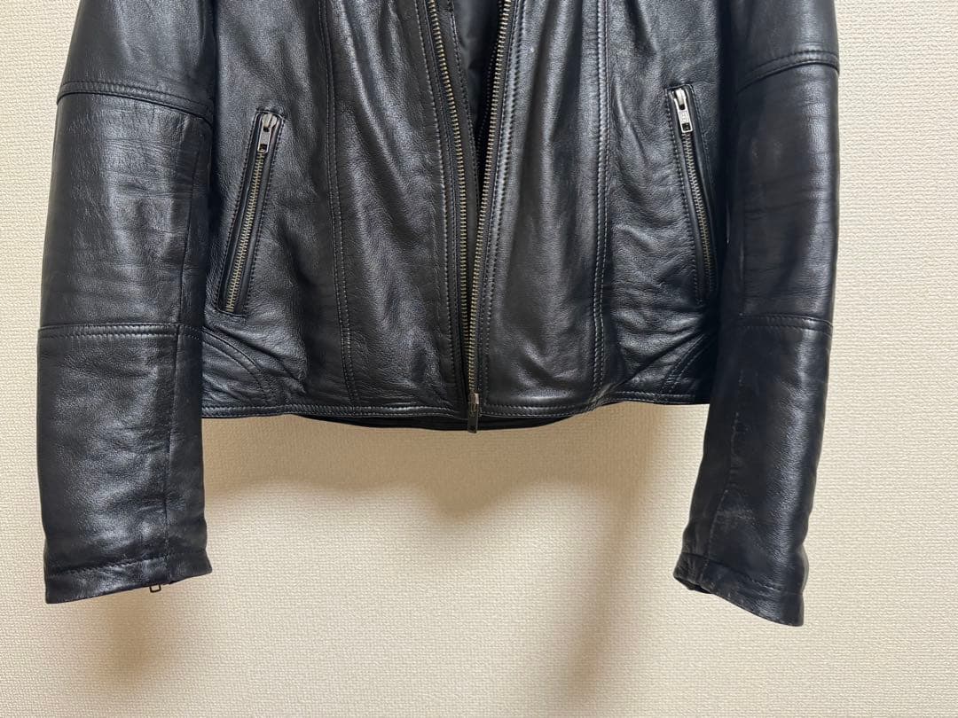 DEGNER デグナーシングルライダースジャケットフーディジャケット　2way