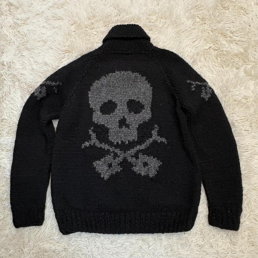 希少　Kanata　カナダ製　ハンドニット スカル 別注モデル　カウチンセーター