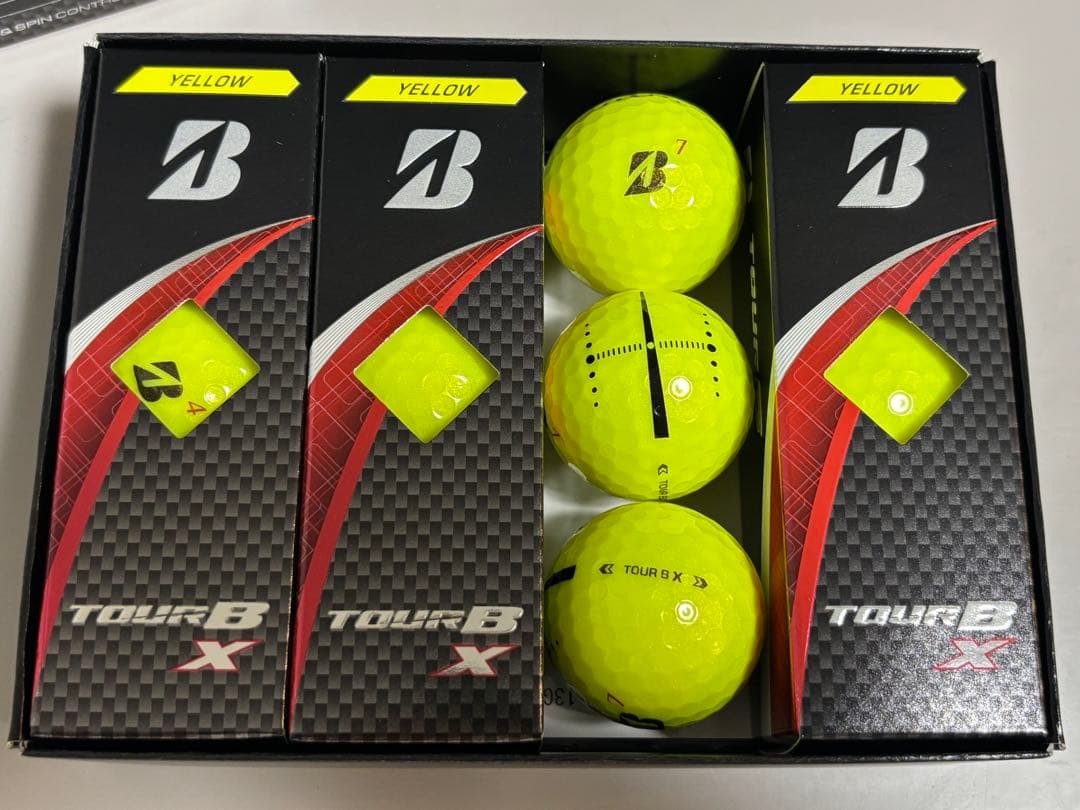 限定ブリヂストン TOUR B X 1ダース イエロー ジャストインアライメント