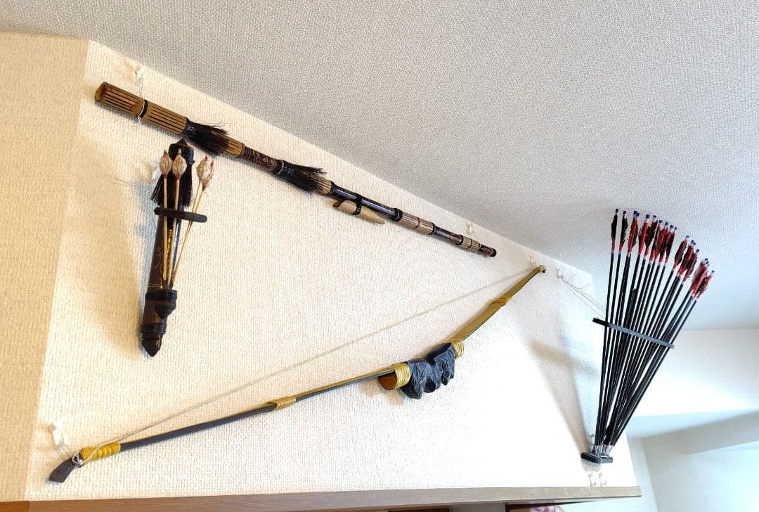 バリ島の弓矢と吹き矢の民族工芸品セット