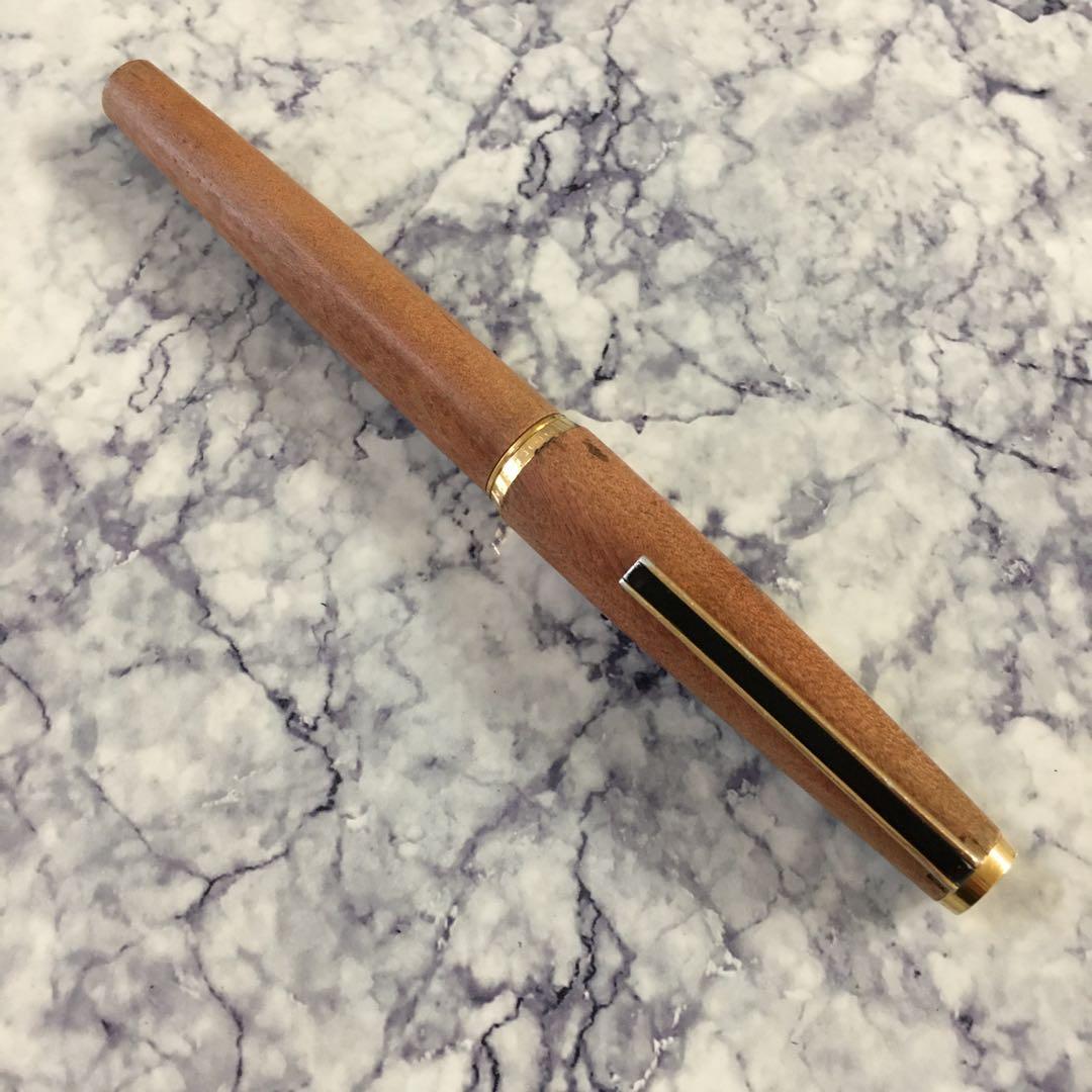 #0194 オーバーホール済み 万年筆 パイロット PILOT 木軸 18k